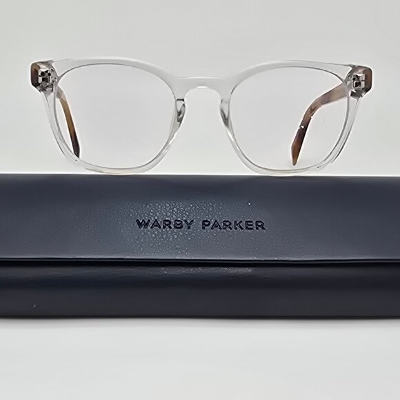 Warby Parker Felix N 506 Crystal with English Oak Eyeglasses Frame w/ Case 47mm - Picture 1 of 16